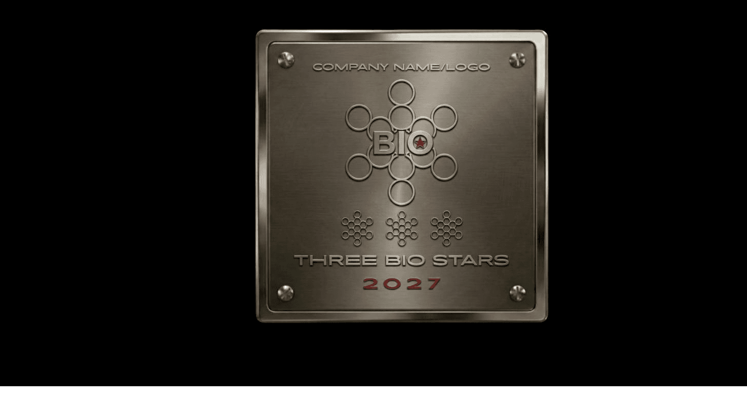 Three Bio Stars physical plaque mockup